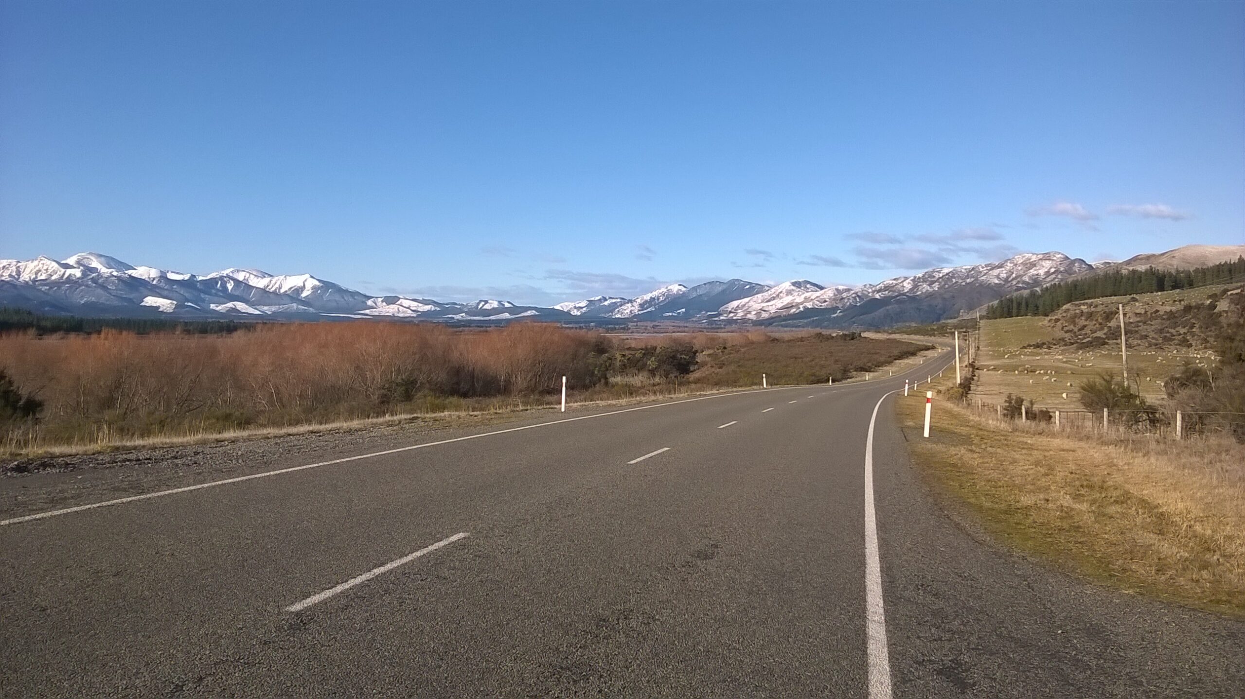 Christchurch to Hanmer State Highway 6 Road in winter